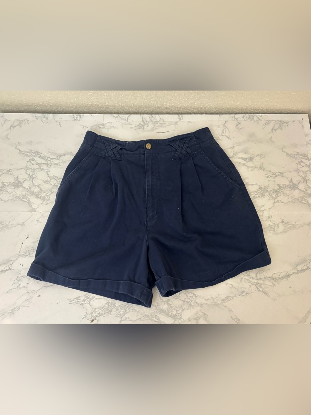 Vtg Arizona Jean Co Womens Pleated Shorts 100% Cotton Size 13 Safari High Rise